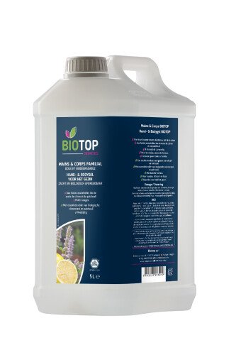 Gel lavant mains et corps aux huiles essentielles de citron et patchouli bio 5 L